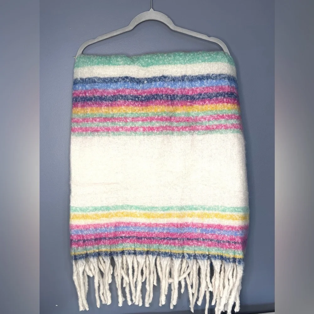 Free People Skye Stripe Fringe Blanket 60